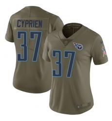 Women's Nike Tennessee Titans #37 Johnathan Cyprien Limited Olive 2017 Salute to Service NFL Jersey