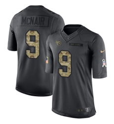 Men's Nike Tennessee Titans #9 Steve McNair Limited Black 2016 Salute to Service NFL Jersey