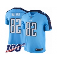 Men's Tennessee Titans #82 Delanie Walker Limited Light Blue Rush Vapor Untouchable 100th Season Football Jersey