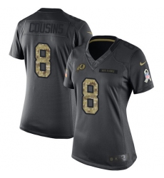Women's Nike Washington Redskins #8 Kirk Cousins Limited Black 2016 Salute to Service NFL Jersey