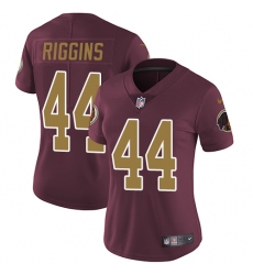 Women's Nike Washington Redskins #44 John Riggins Burgundy Red/Gold Number Alternate 80TH Anniversary Vapor Untouchable Limited Player NFL Jersey