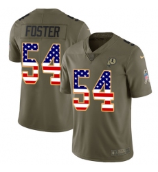 Men's Nike Washington Redskins #54 Mason Foster Limited Olive/USA Flag 2017 Salute to Service NFL Jersey