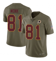 Youth Nike Washington Redskins #81 Art Monk Limited Olive 2017 Salute to Service NFL Jersey