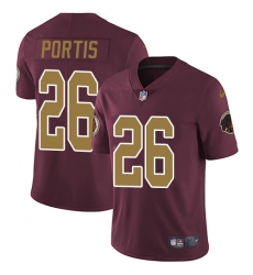 Men's Nike Washington Redskins #26 Clinton Portis Burgundy Red/Gold Number Alternate 80TH Anniversary Vapor Untouchable Limited Player NFL Jersey