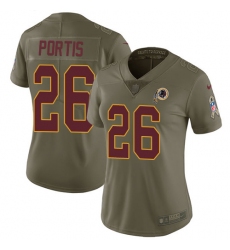 Women's Nike Washington Redskins #26 Clinton Portis Limited Olive 2017 Salute to Service NFL Jersey