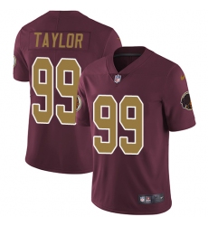 Youth Nike Washington Redskins #99 Phil Taylor Elite Burgundy Red/Gold Number Alternate 80TH Anniversary NFL Jersey