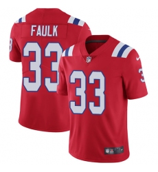 Men's Nike New England Patriots #33 Kevin Faulk Red Alternate Vapor Untouchable Limited Player NFL Jersey