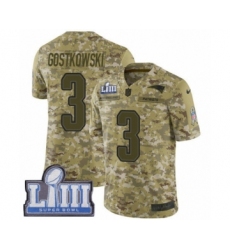 Men's Nike New England Patriots #3 Stephen Gostkowski Limited Camo 2018 Salute to Service Super Bowl LIII Bound NFL Jersey