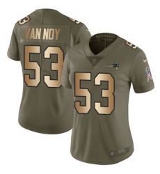 Women's Nike New England Patriots #53 Kyle Van Noy Limited Olive/Gold 2017 Salute to Service NFL Jersey