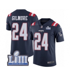Men's Nike New England Patriots #24 Stephon Gilmore Limited Navy Blue Rush Vapor Untouchable Super Bowl LIII Bound NFL Jersey