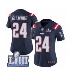 Women's Nike New England Patriots #24 Stephon Gilmore Limited Navy Blue Rush Vapor Untouchable Super Bowl LIII Bound NFL Jersey