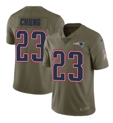 Youth Nike New England Patriots #23 Patrick Chung Limited Olive 2017 Salute to Service NFL Jersey