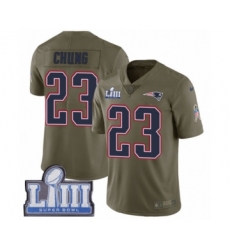Youth Nike New England Patriots #23 Patrick Chung Limited Olive 2017 Salute to Service Super Bowl LIII Bound NFL Jersey