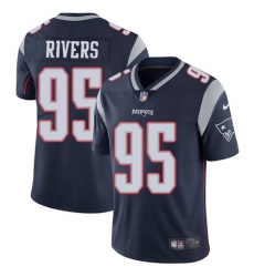 Men's Nike New England Patriots #95 Derek Rivers Navy Blue Team Color Vapor Untouchable Limited Player NFL Jersey