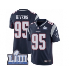 Men's Nike New England Patriots #95 Derek Rivers Navy Blue Team Color Vapor Untouchable Limited Player Super Bowl LIII Bound NFL Jersey