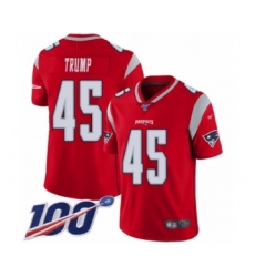 Men's New England Patriots #45 Donald Trump Limited Red Inverted Legend 100th Season Football Jersey