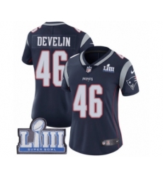 Women's Nike New England Patriots #46 James Develin Navy Blue Team Color Vapor Untouchable Limited Player Super Bowl LIII Bound NFL Jersey