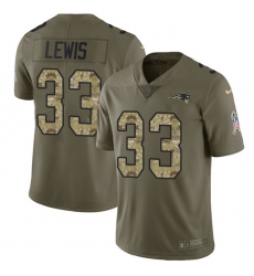 Youth Nike New England Patriots #33 Dion Lewis Limited Olive/Camo 2017 Salute to Service NFL Jersey