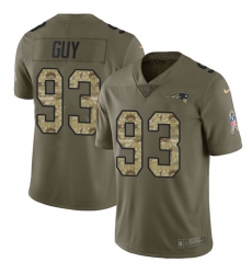 Youth Nike New England Patriots #93 Lawrence Guy Limited Olive/Camo 2017 Salute to Service NFL Jersey