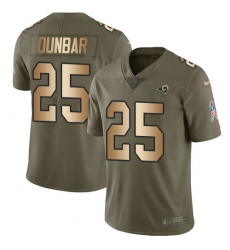 Youth Nike Los Angeles Rams #25 Lance Dunbar Limited Olive/Gold 2017 Salute to Service NFL Jersey