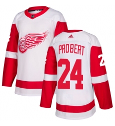 Women's Adidas Detroit Red Wings #24 Bob Probert Authentic White Away NHL Jersey