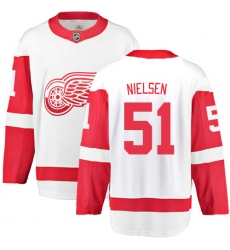 Youth Detroit Red Wings #51 Frans Nielsen Fanatics Branded White Away Breakaway NHL Jersey