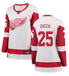 Women's Detroit Red Wings #25 Mike Green Authentic White Away Fanatics Branded Breakaway NHL Jersey