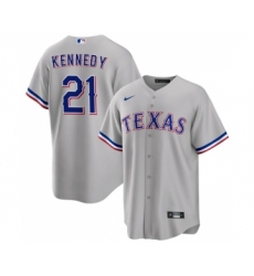Men's Texas Rangers #21 Ian Kennedy Gray Cool Base Stitched Baseball Jersey