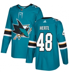 Youth Adidas San Jose Sharks #48 Tomas Hertl Authentic Teal Green Home NHL Jersey