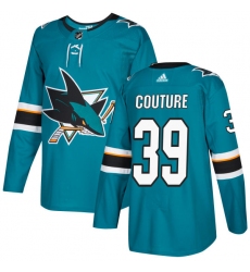 Men's Adidas San Jose Sharks #39 Logan Couture Premier Teal Green Home NHL Jersey