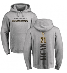 NHL Adidas Pittsburgh Penguins #71 Evgeni Malkin Ash Backer Pullover Hoodie