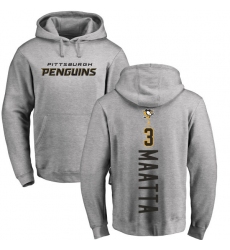 NHL Adidas Pittsburgh Penguins #3 Olli Maatta Ash Backer Pullover Hoodie