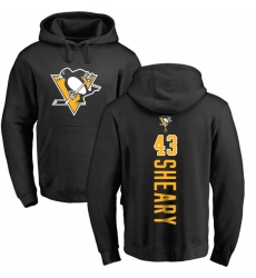 NHL Adidas Pittsburgh Penguins #43 Conor Sheary Black Backer Pullover Hoodie
