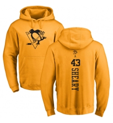 NHL Adidas Pittsburgh Penguins #43 Conor Sheary Gold One Color Backer Pullover Hoodie