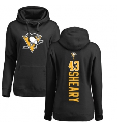 NHL Women's Adidas Pittsburgh Penguins #43 Conor Sheary Black Backer Pullover Hoodie
