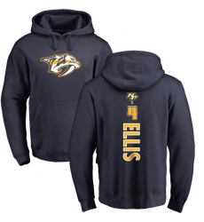 NHL Adidas Nashville Predators #4 Ryan Ellis Navy Blue Backer Pullover Hoodie
