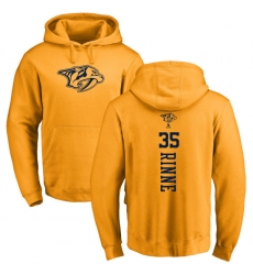 NHL Adidas Nashville Predators #35 Pekka Rinne Gold One Color Backer Pullover Hoodie