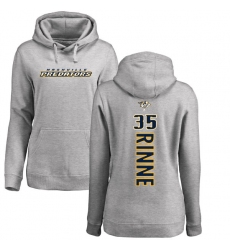 NHL Women's Adidas Nashville Predators #35 Pekka Rinne Ash Backer Pullover Hoodie