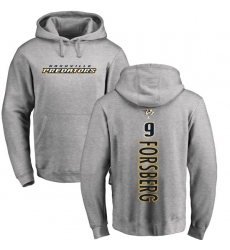 NHL Adidas Nashville Predators #9 Filip Forsberg Ash Backer Pullover Hoodie