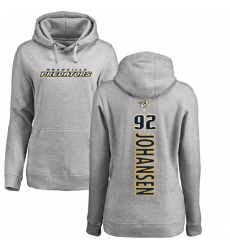 NHL Women's Adidas Nashville Predators #92 Ryan Johansen Ash Backer Pullover Hoodie