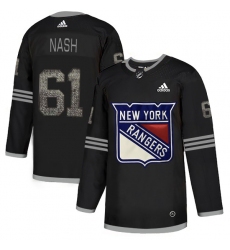 Men's Adidas New York Rangers #61 Rick Nash Black Authentic Classic Stitched NHL Jersey