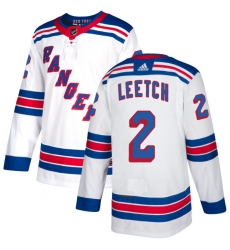 Men's Reebok New York Rangers #2 Brian Leetch Authentic White Away NHL Jersey