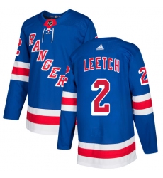 Youth Adidas New York Rangers #2 Brian Leetch Authentic Royal Blue Home NHL Jersey