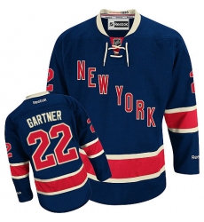 Youth Reebok New York Rangers #22 Mike Gartner Authentic Navy Blue Third NHL Jersey