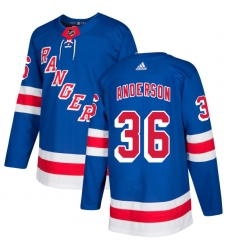 Men's Adidas New York Rangers #36 Glenn Anderson Premier Royal Blue Home NHL Jersey