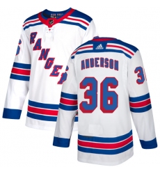 Men's Reebok New York Rangers #36 Glenn Anderson Authentic White Away NHL Jersey