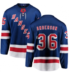 Youth New York Rangers #36 Glenn Anderson Fanatics Branded Royal Blue Home Breakaway NHL Jersey
