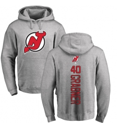 NHL Adidas New Jersey Devils #40 Michael Grabner Ash Backer Pullover Hoodie