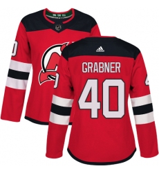 Women's Adidas New Jersey Devils #40 Michael Grabner Authentic Red Home NHL Jersey