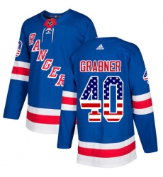 Youth Adidas New York Rangers #40 Michael Grabner Authentic Royal Blue USA Flag Fashion NHL Jersey